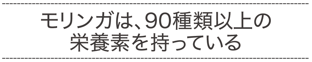モリンガは、90種類以上の栄養素を持っている
